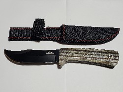 STRIPED BASS SKIN HANDLE KNIFE - COLLECTOR KNIFE